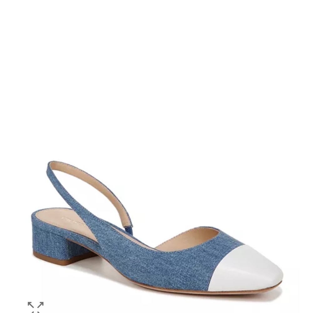 New Veronica Beard Denim Blue and White Slingback Heels shoes 40 10 10.5